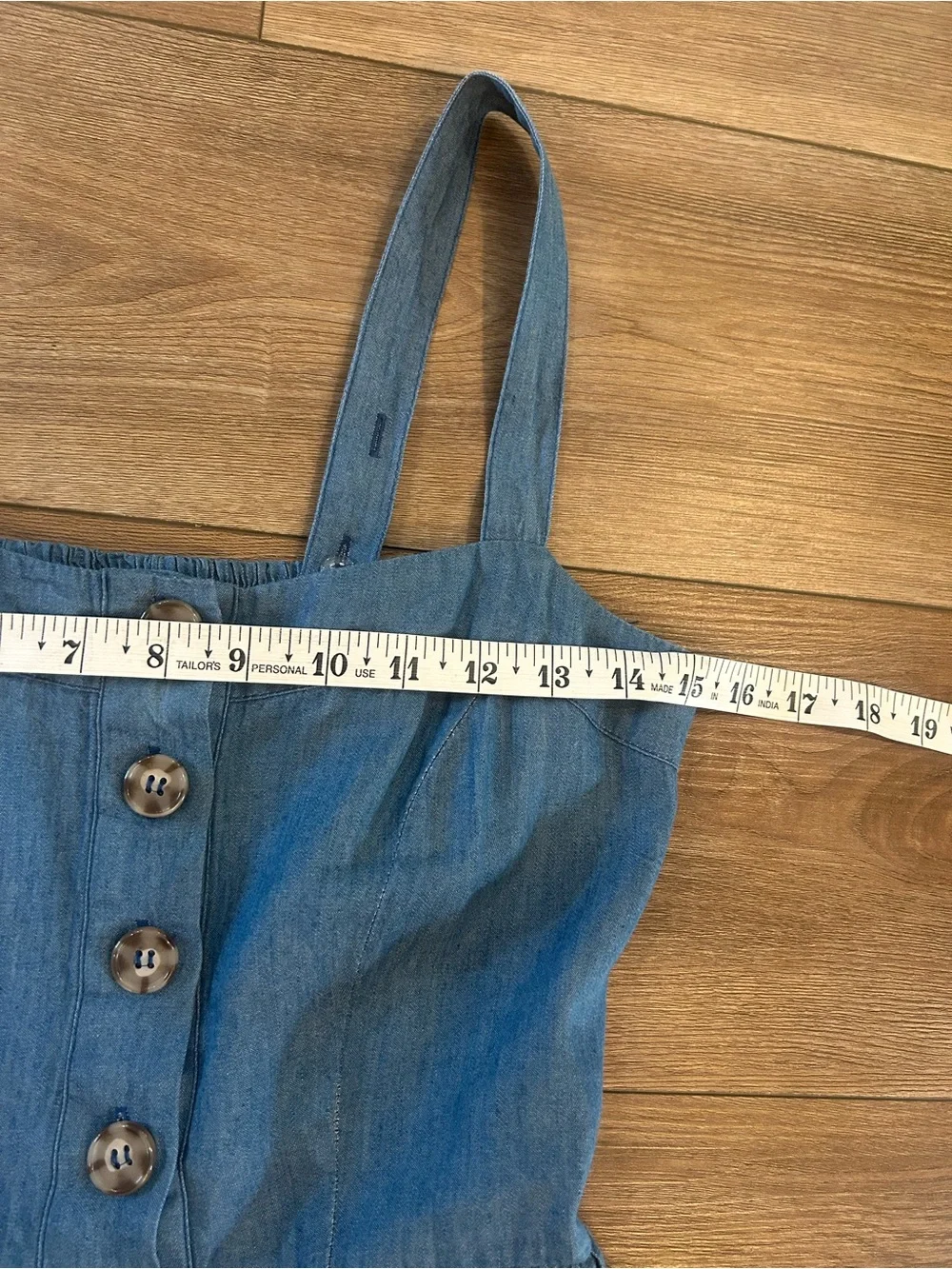 Rebellion Again Chambray Button Front Midi Sundress Blue 100% Cotton Size Small - Picture 3 of 8